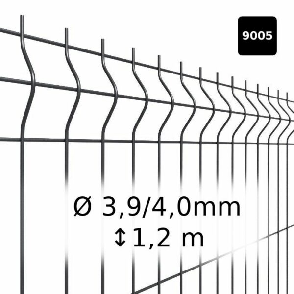 Panel ogrodzeniowy fi 4mm, panele ogrodzeniowe wysokości 120cm czarne
