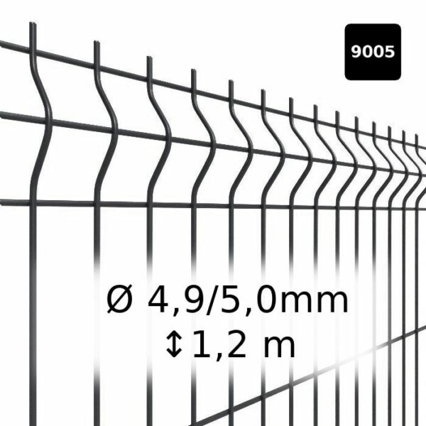 Panel ogrodzeniowy fi 5mm, panele ogrodzeniowe 120 cm czarne