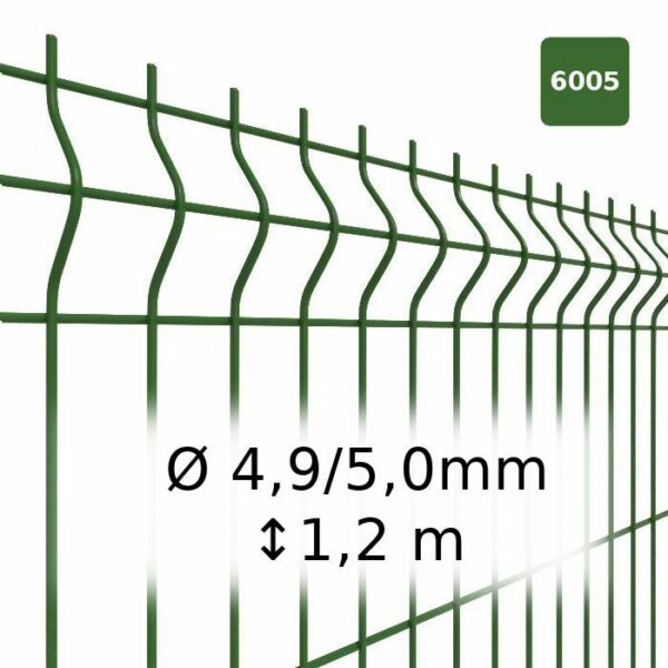 Panel ogrodzeniowy fi 5mm, panele ogrodzeniowe wysokości 120 cm zielone